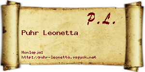 Puhr Leonetta névjegykártya