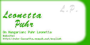 leonetta puhr business card